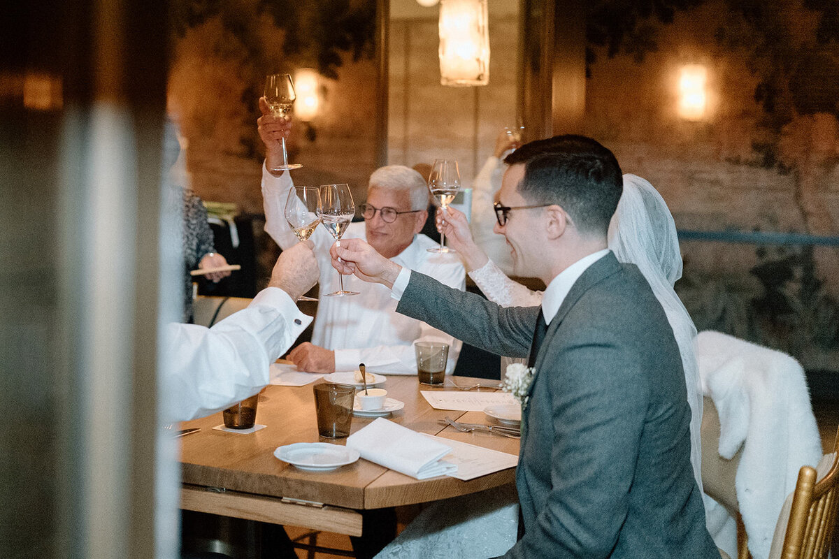 Intimate wedding reception dinner at Burbon stakehouse, JW Essex house marriot, NYC | Oduma photography-27
