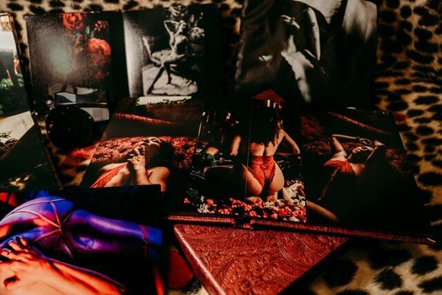Boudoir photography keepsake images on lepord rug in Lubbock, Texas photographer in Amarillo TX