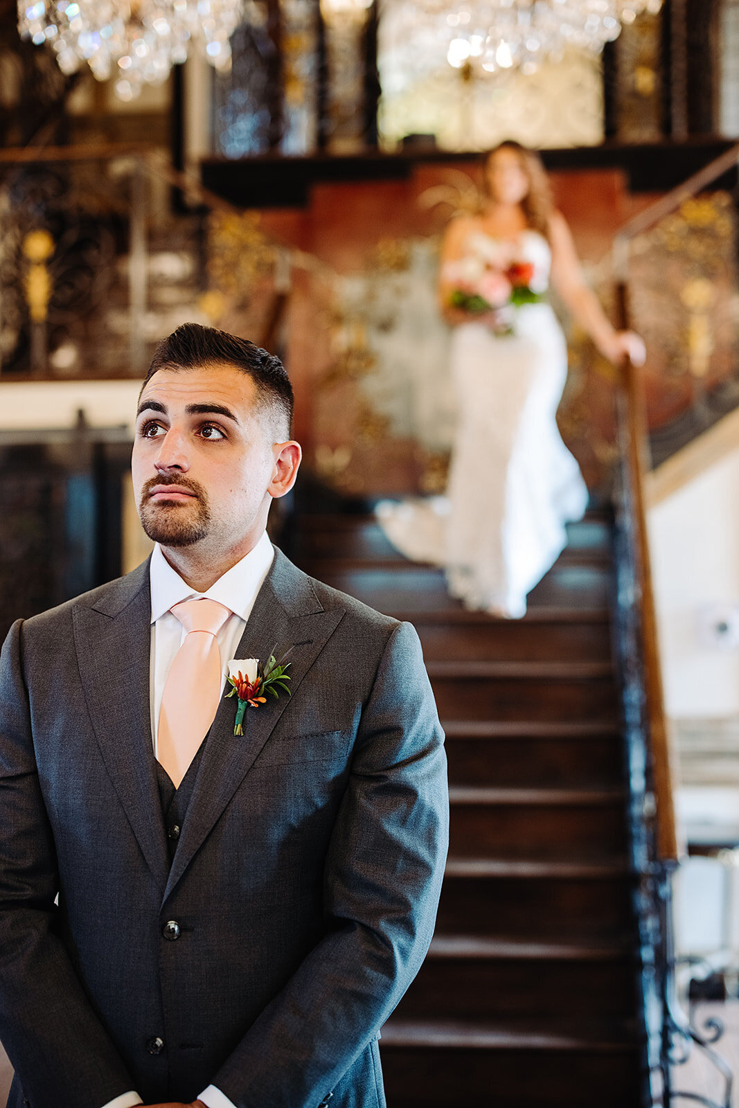 Bride and groom moments before their first look.