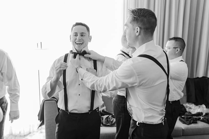 Groom and Groomsmen Getting Ready at DoubleTree, Evansville.023