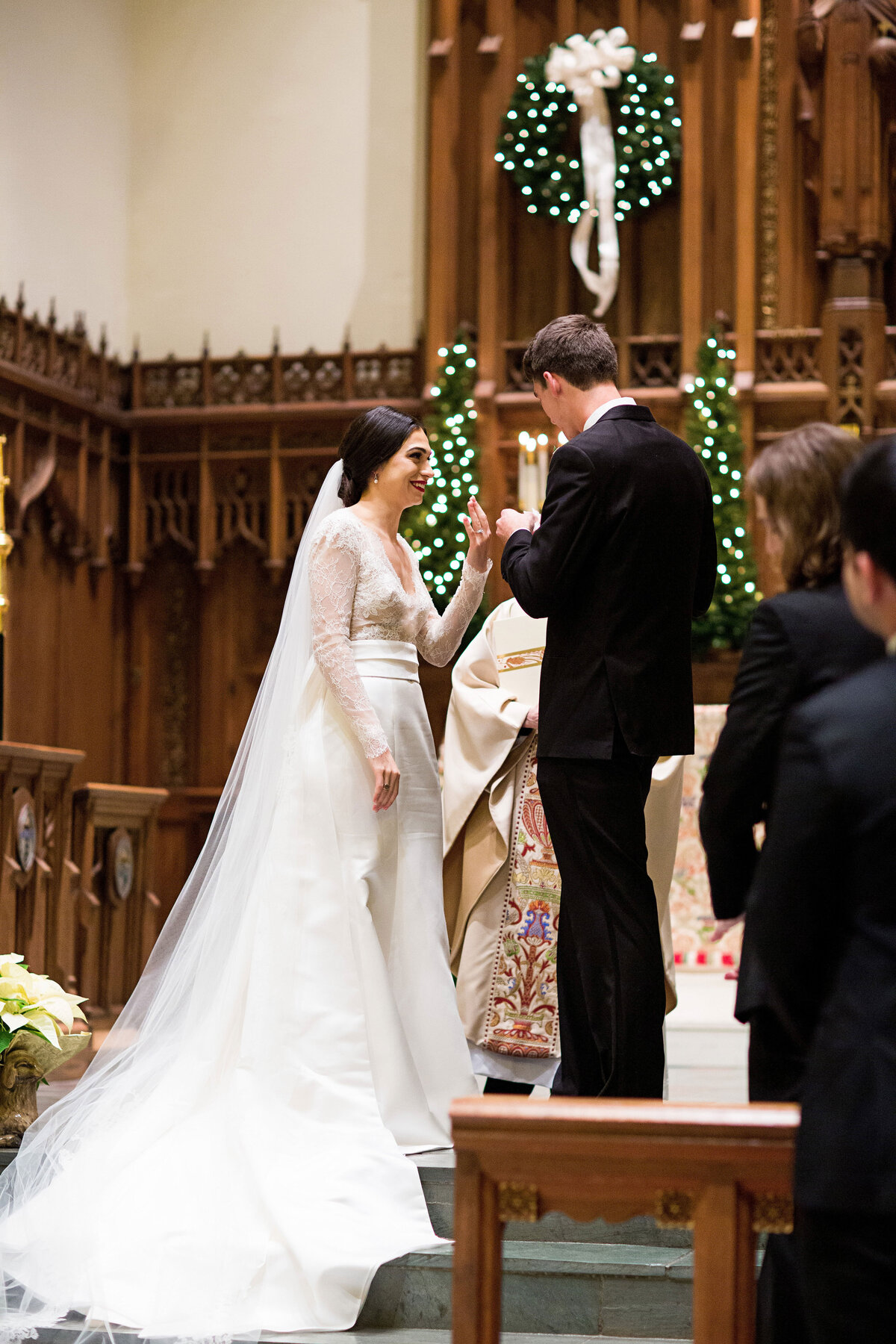 wedding ceremony in cathedral of st paul on gannon university campus