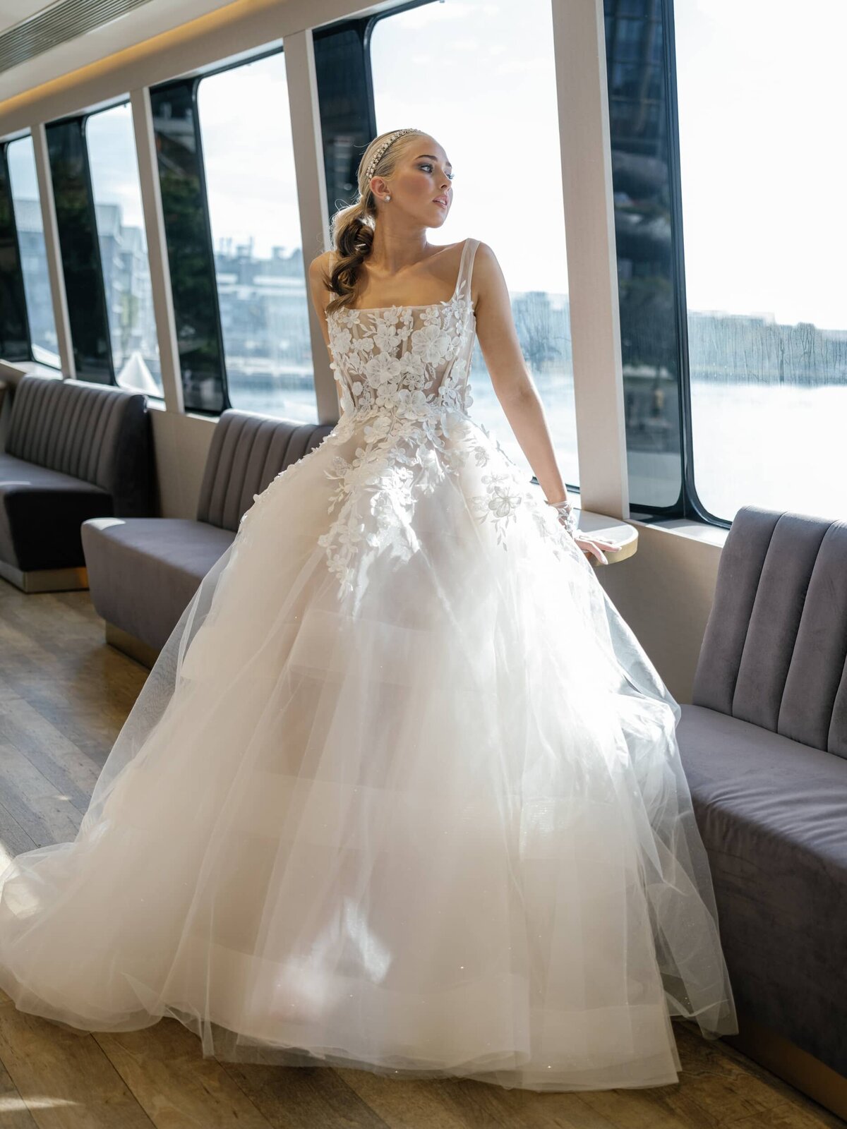 Bride wearing Berta Couture wedding dress