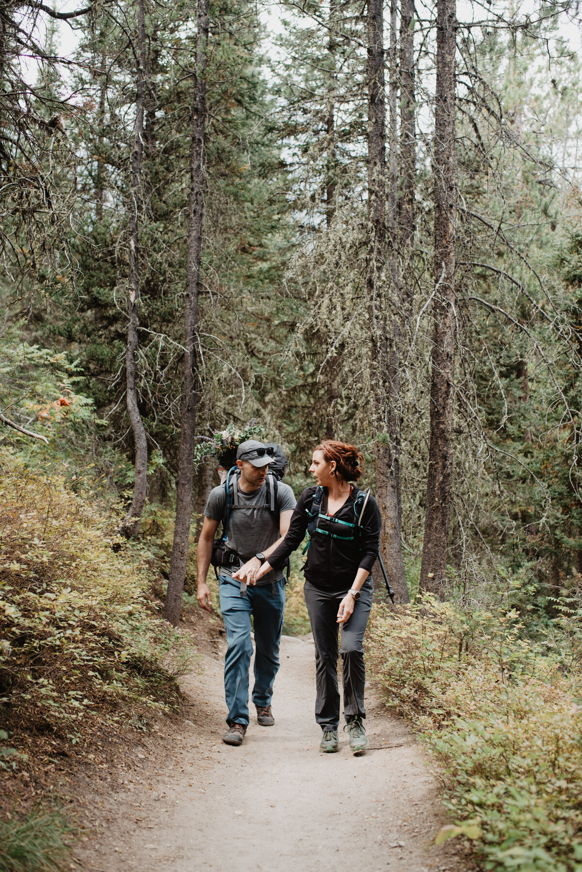 Jackson Hole photographers capture couple talking during hike