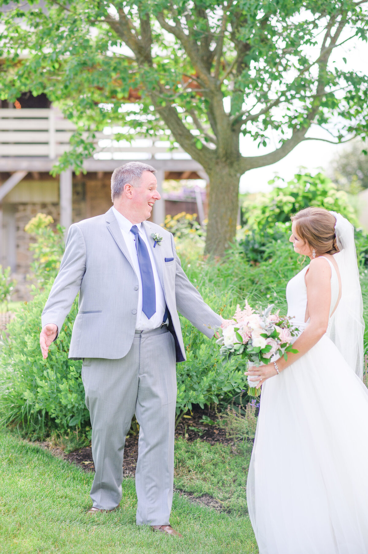 Navy Blue, Blush Pink, Light Blue French Creek Golf Club Wedding Photographer