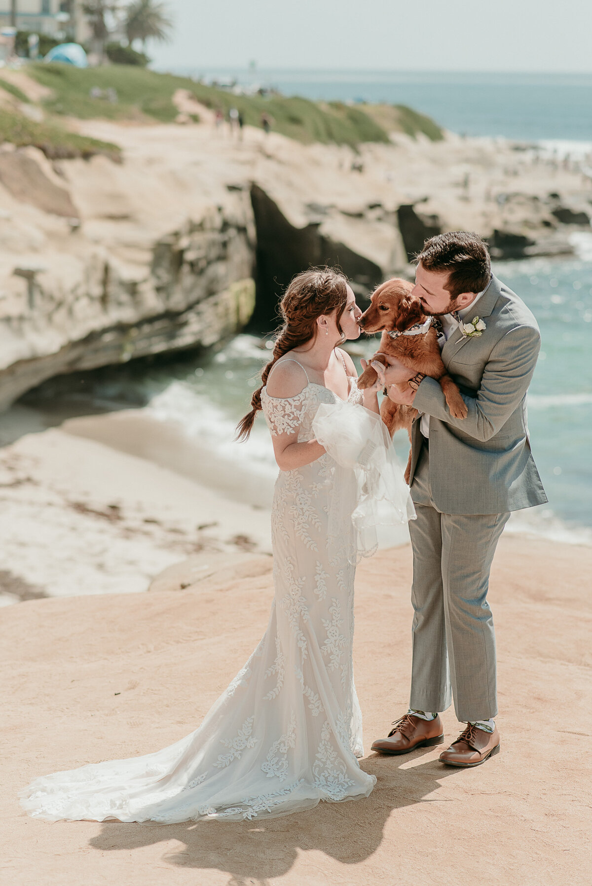 La Jolla Wedding Photographer with dog