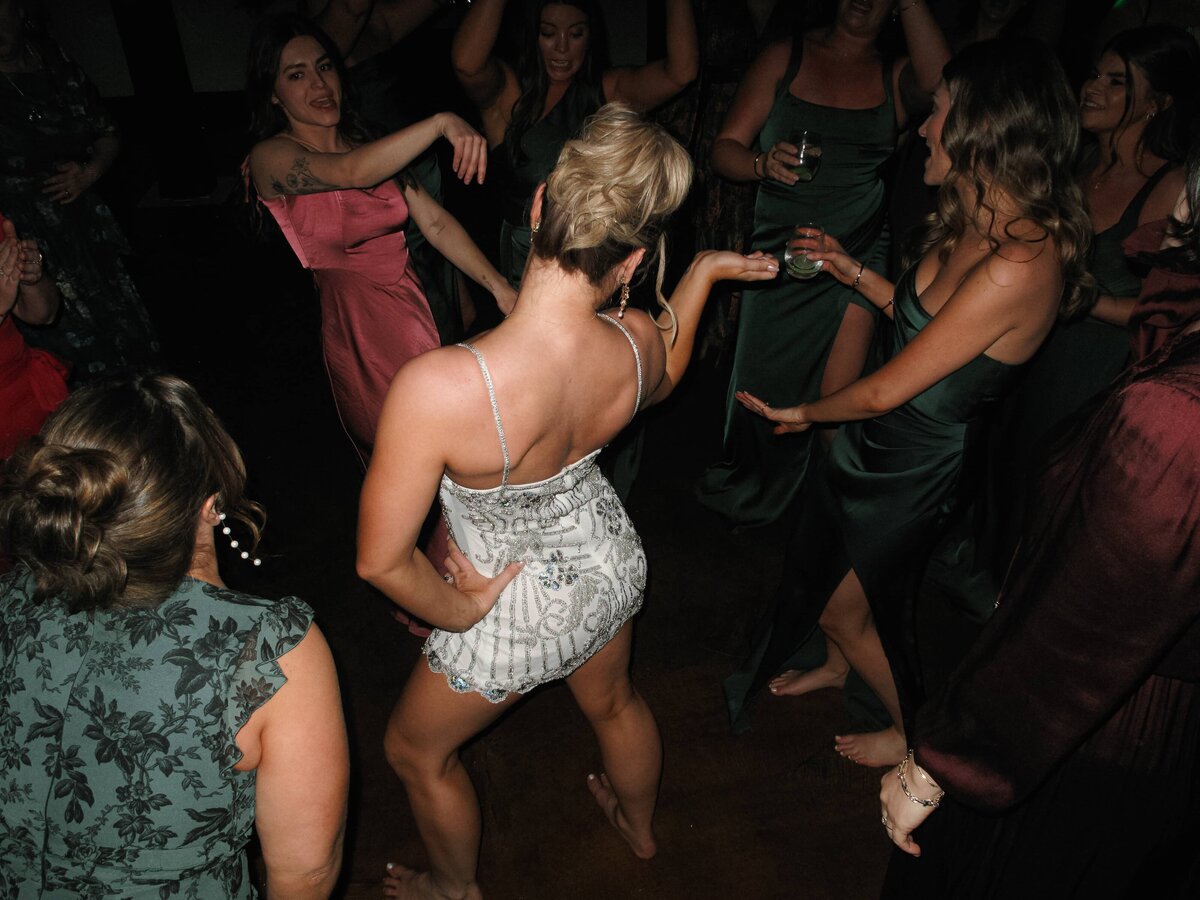 Flash photo of NYC bride serving main character energy