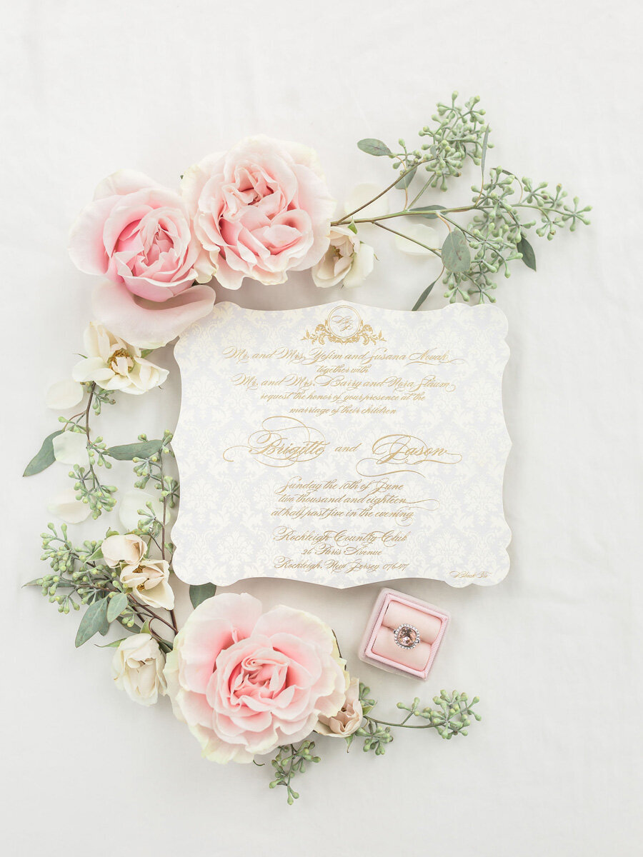 wedding stationery custom invitation suite plume and stone 40