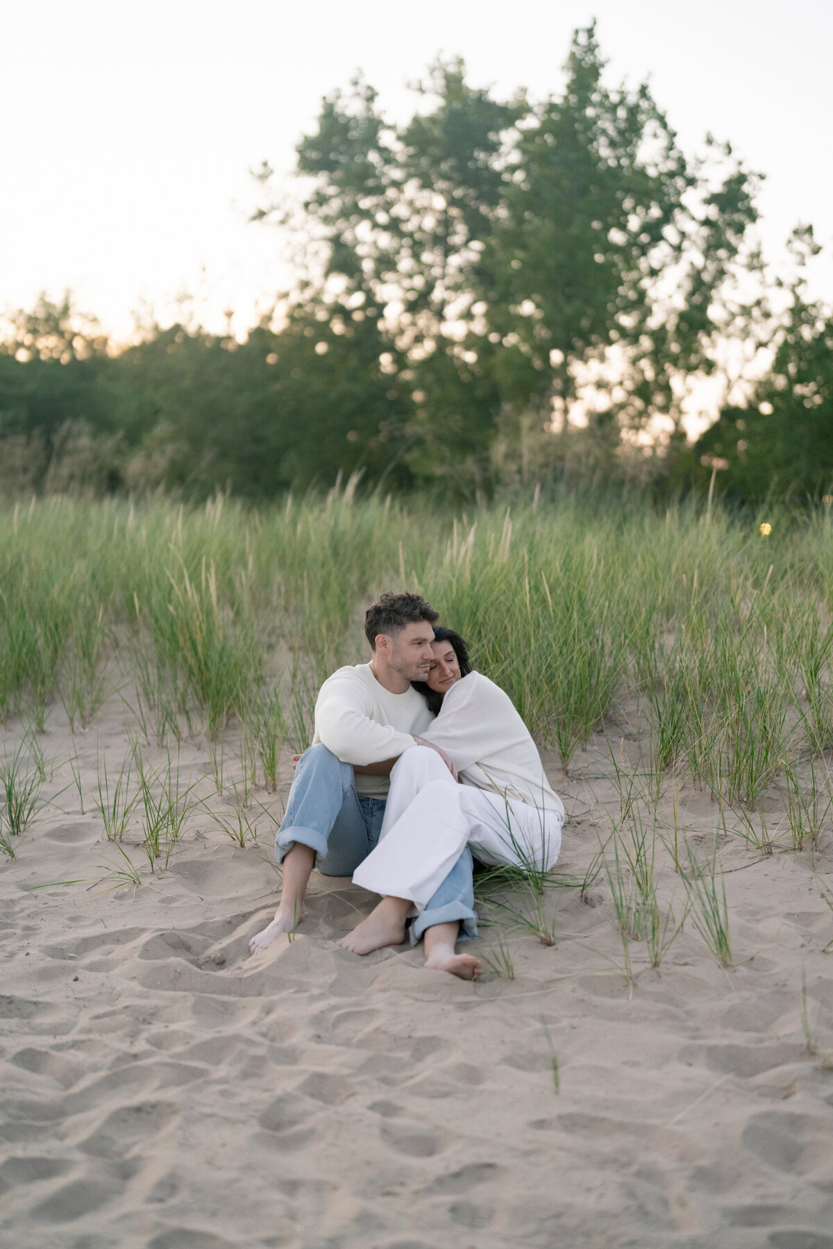 Aspen-Avenue-Chicago-Wedding-Photographer-Engagement-Session-Northwestern-University-Evanston-Prada-Puppy-Editorial-Candid-Stylist-Beach-83