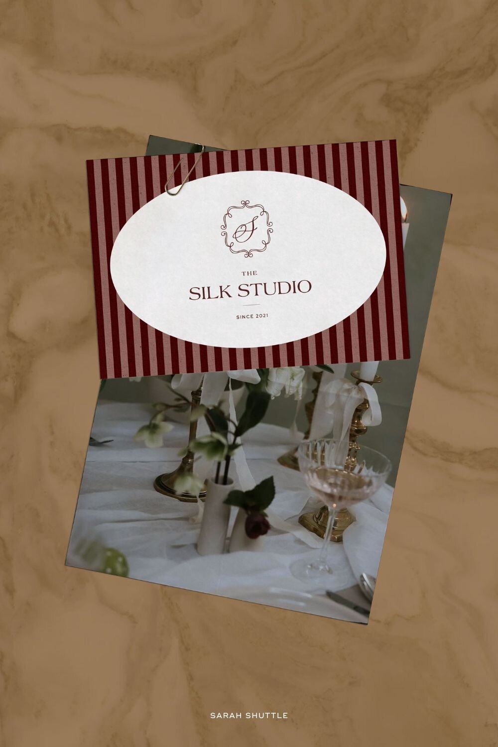 Stationery set and branded notecard for The Silk Studio — part of full lifestyle brand identity