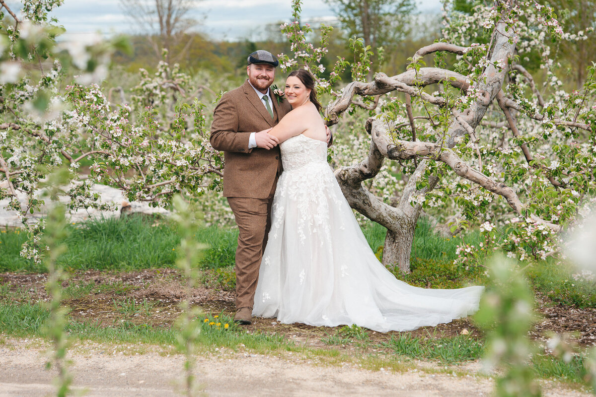Phillipston MA Red Apple Farm wedding with apple orchard portraits and candid moments.