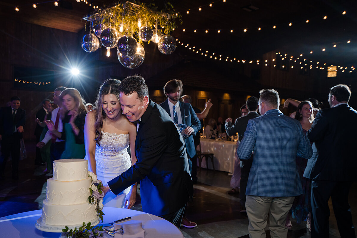 cake cutting wedding reception Spruce Mountain