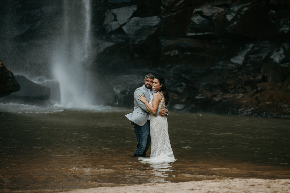 wedding photos in the water
