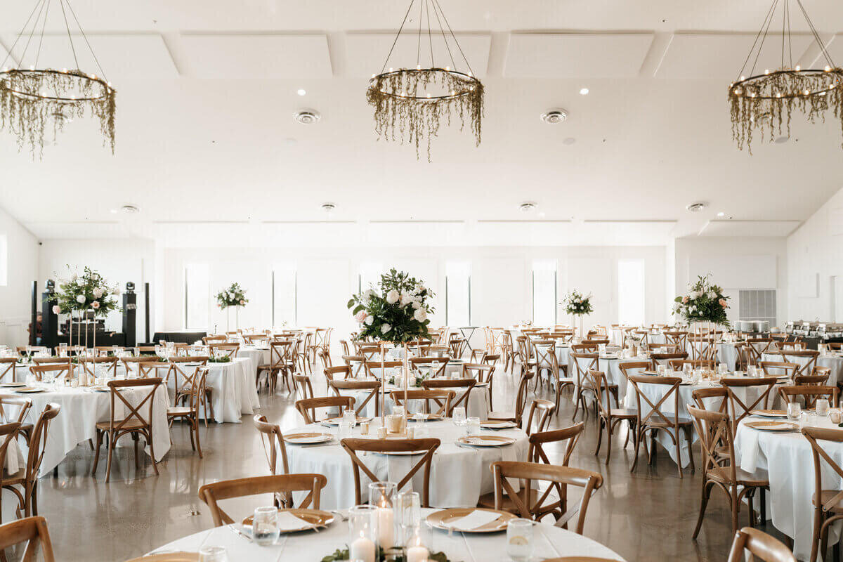 Reception area designed by wedding planners chicago