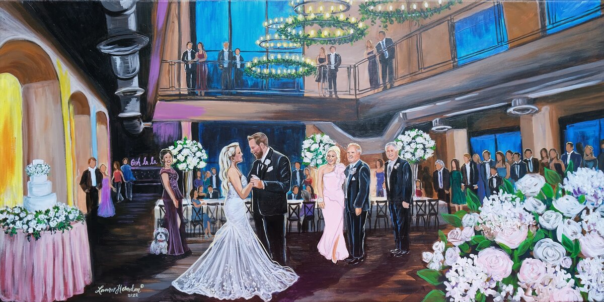 park 31 events venue live wedding painting by Laura Herndon