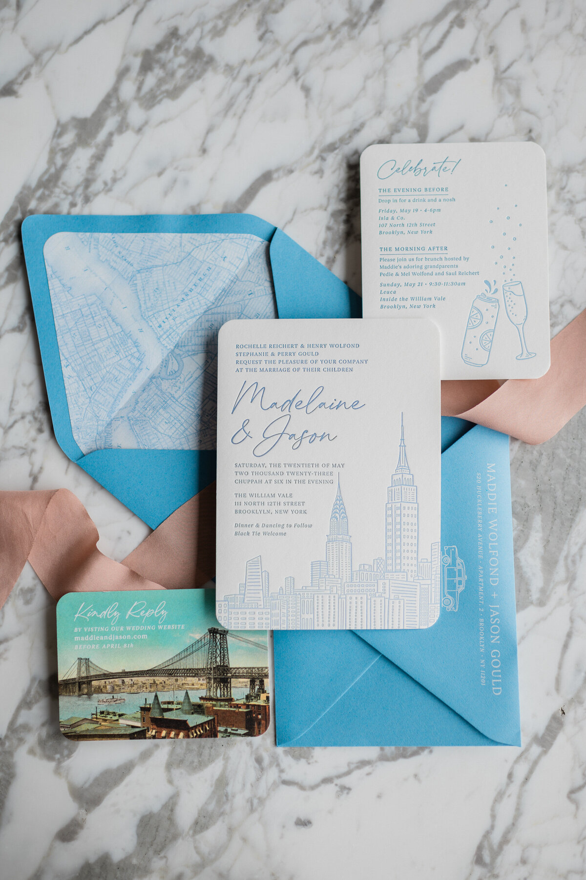 Madelyn & Jason wedding stationary spread 