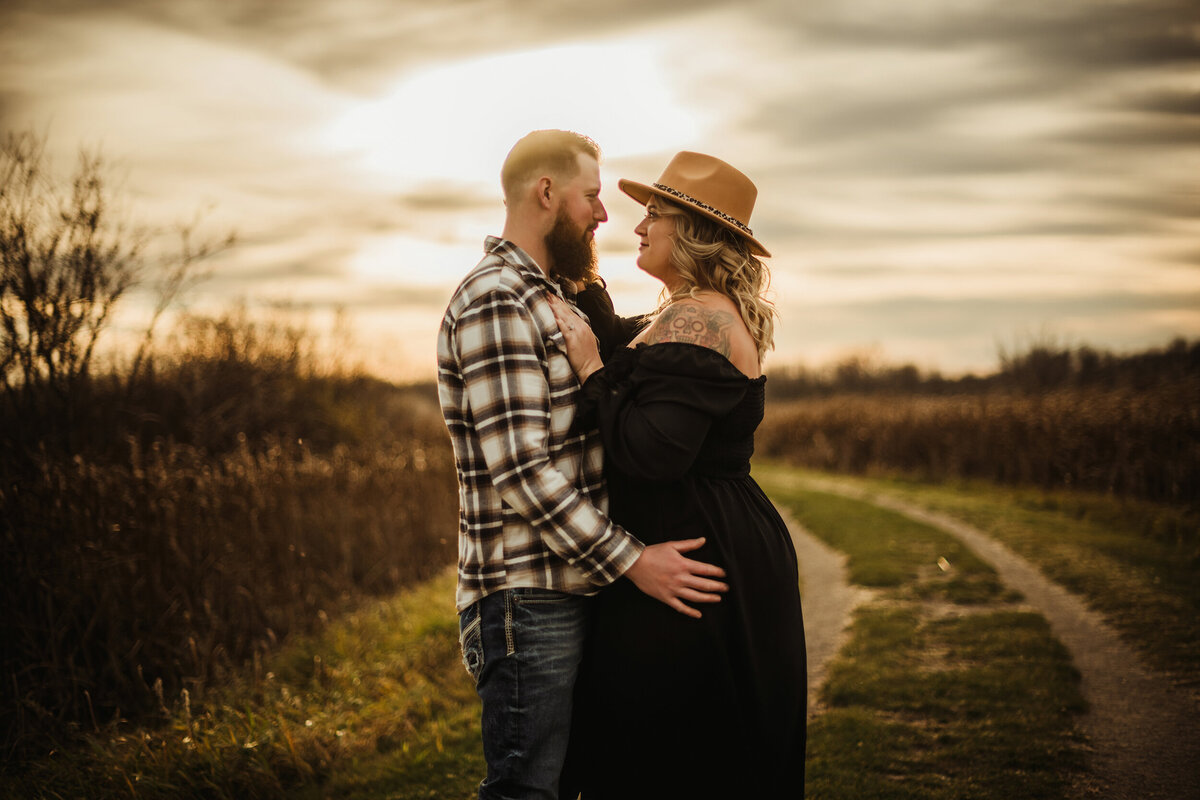 sunset engagement session