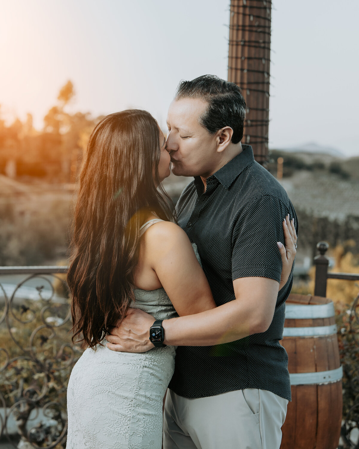 Riverside Sunset Flare Embrace