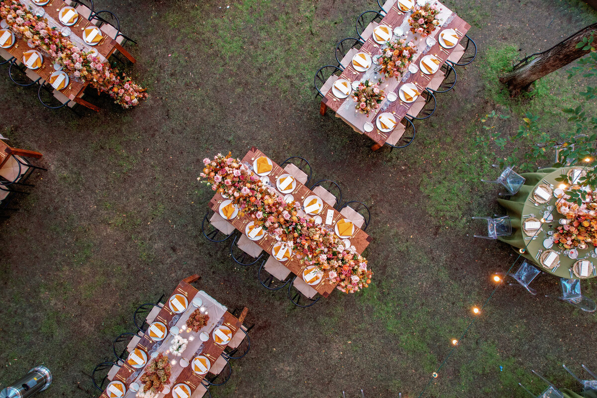 reception layout with floral