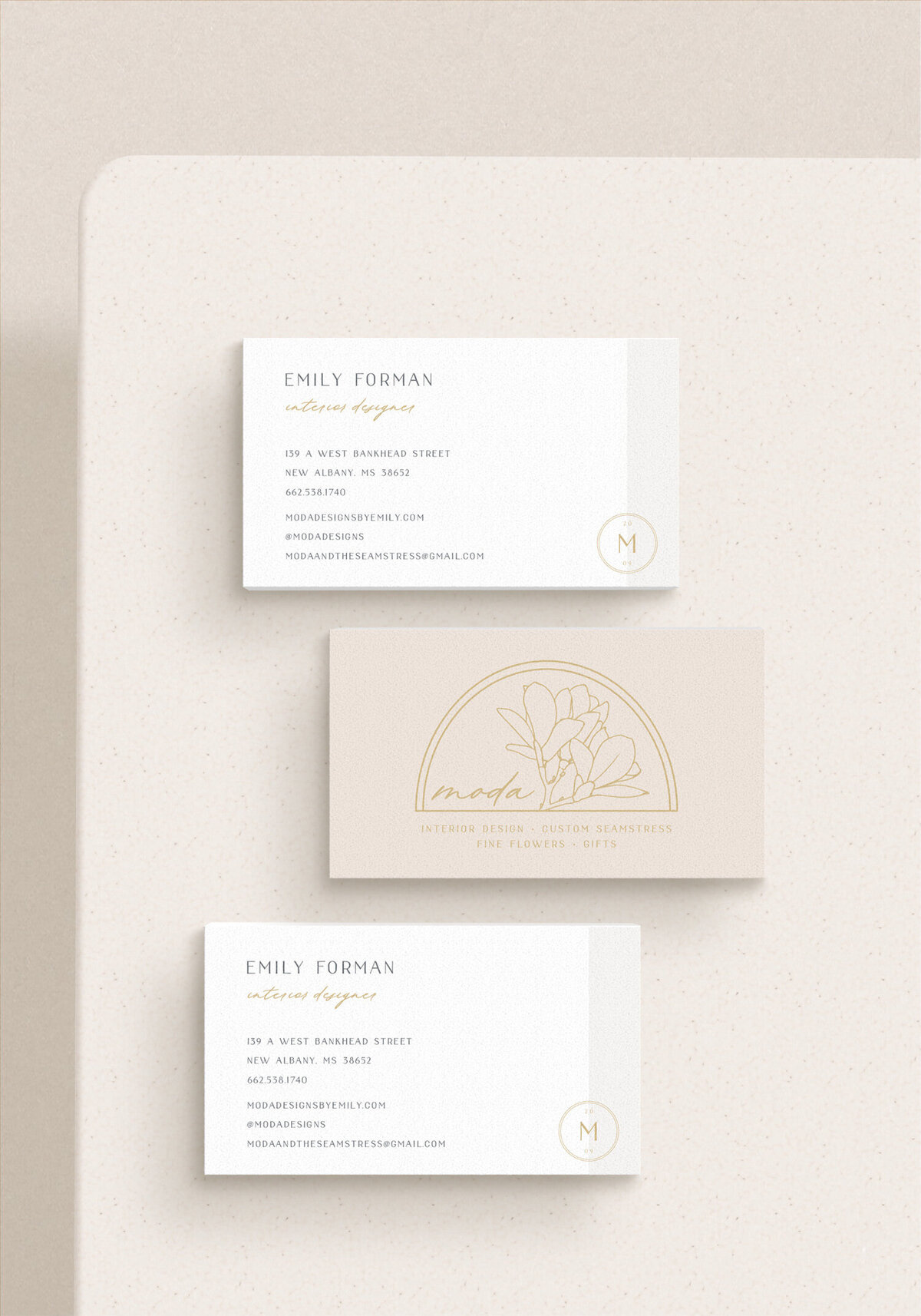 elevated white and neutral business card design