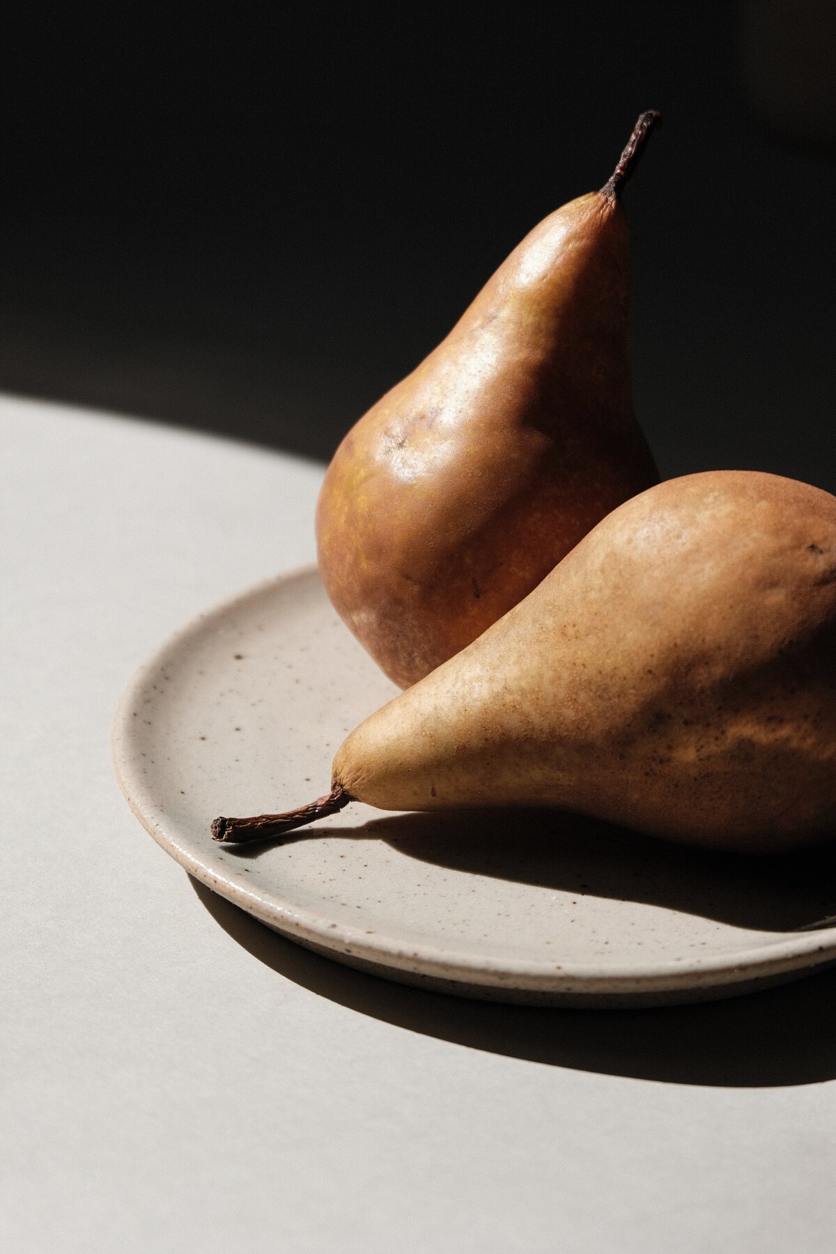 pears on a plate