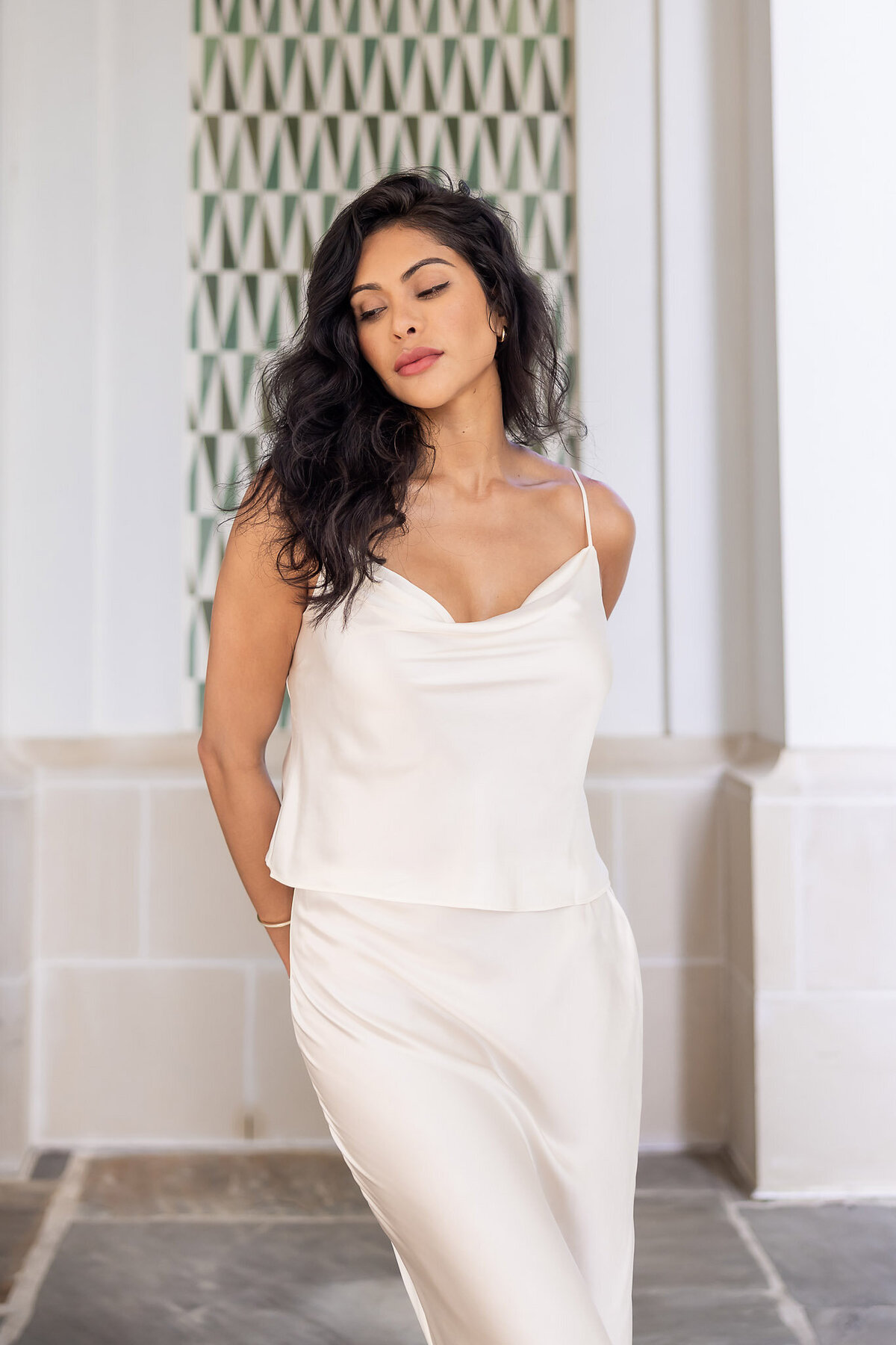 A portrait of a model at Alys Beach, Florida.  Senior portraits.