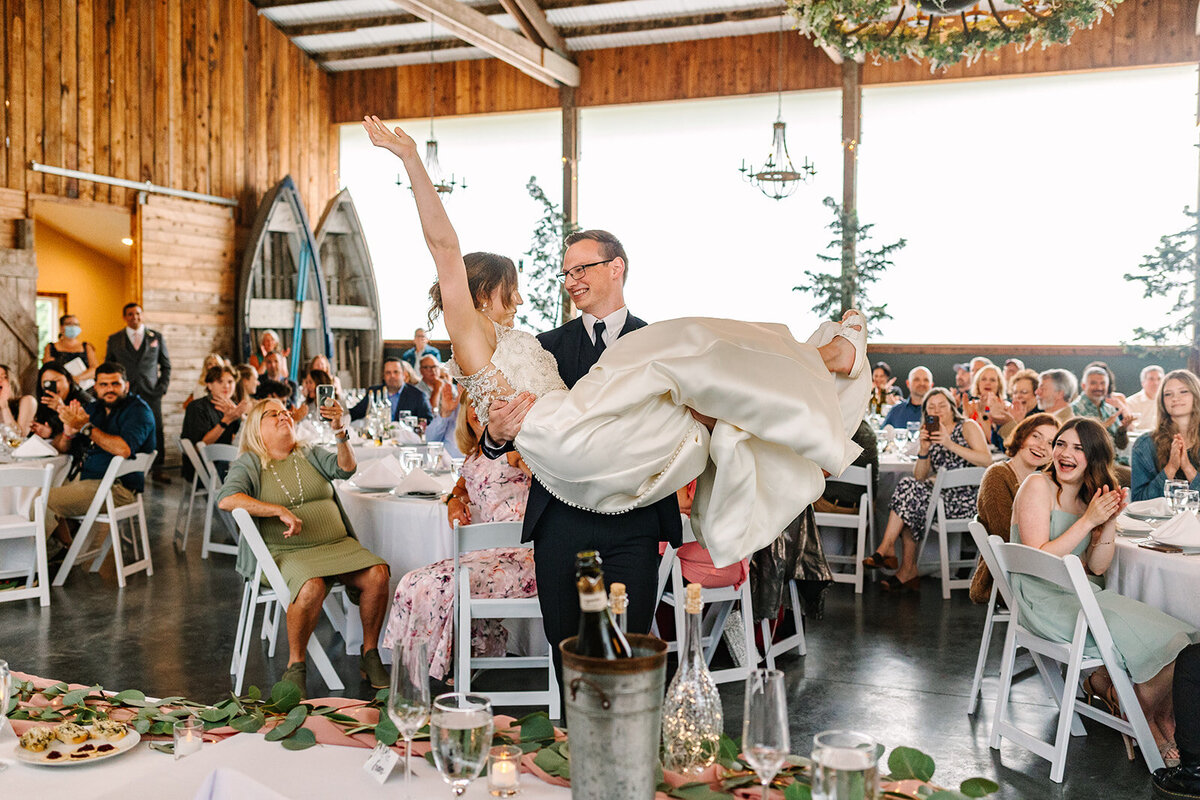 First dance Wedding Reception Photos Green Gates at Flowing Lake Snohomish