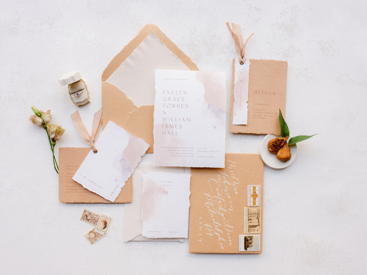 romantic calligraphy wedding invitations, studio fleurette