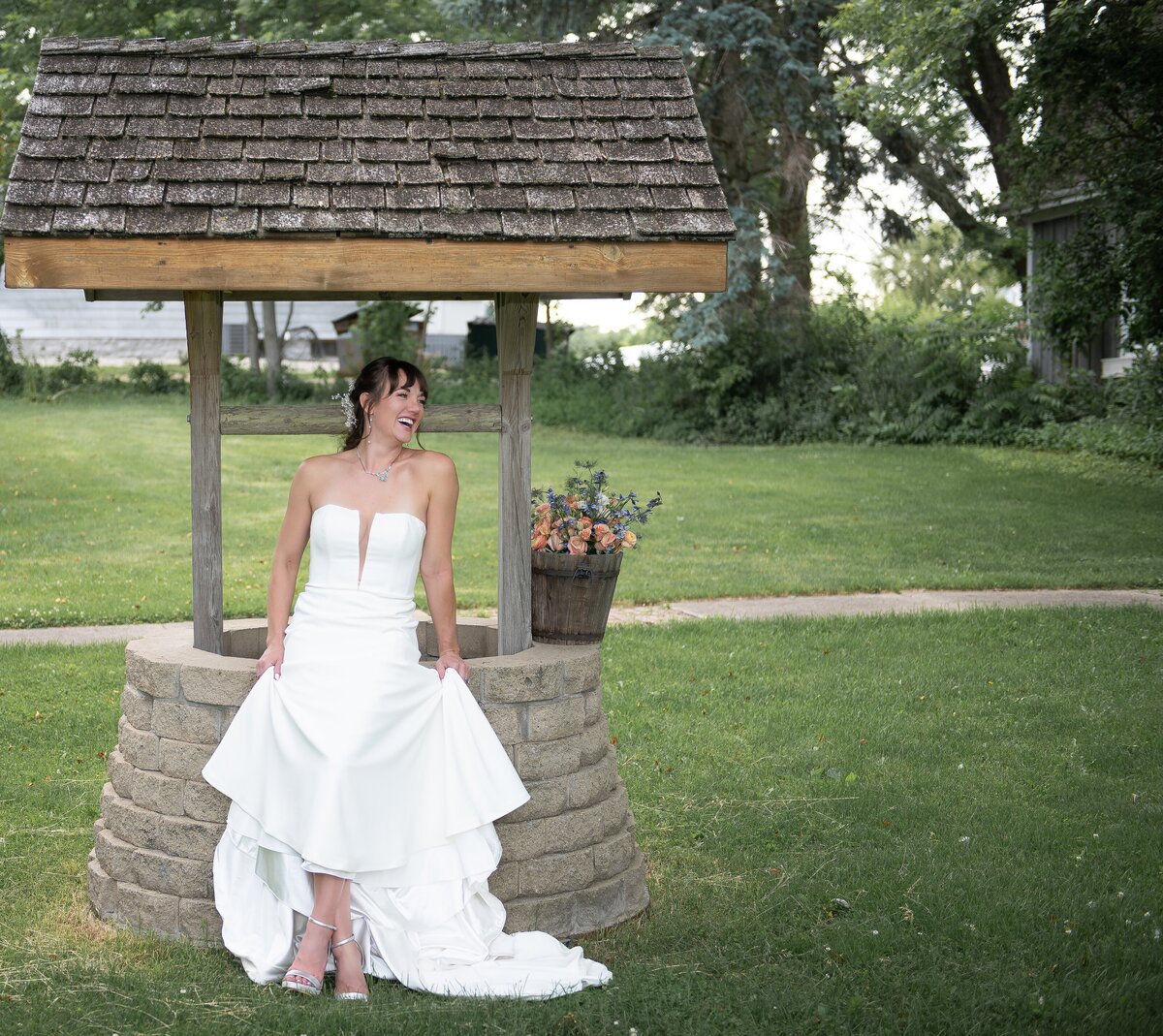 Natural light bridal portrait with soft focus