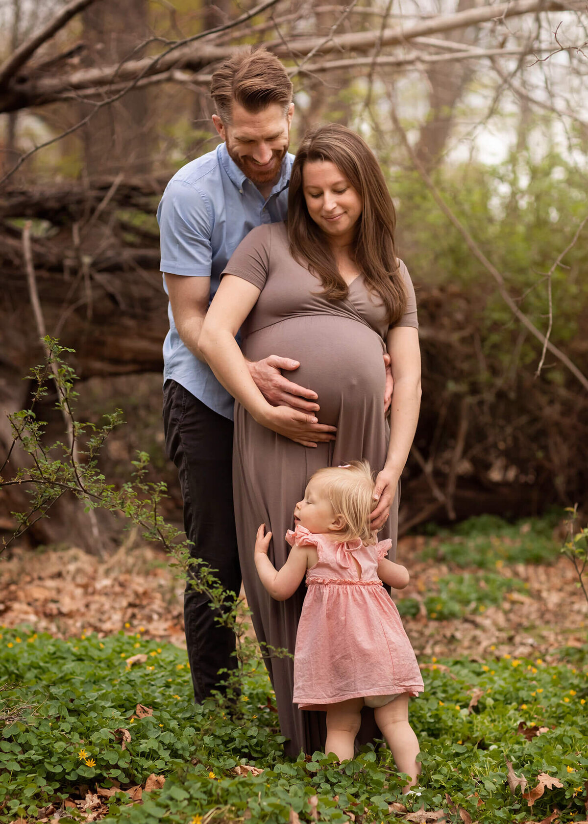 NJ maternity photos of family together before the baby arrives