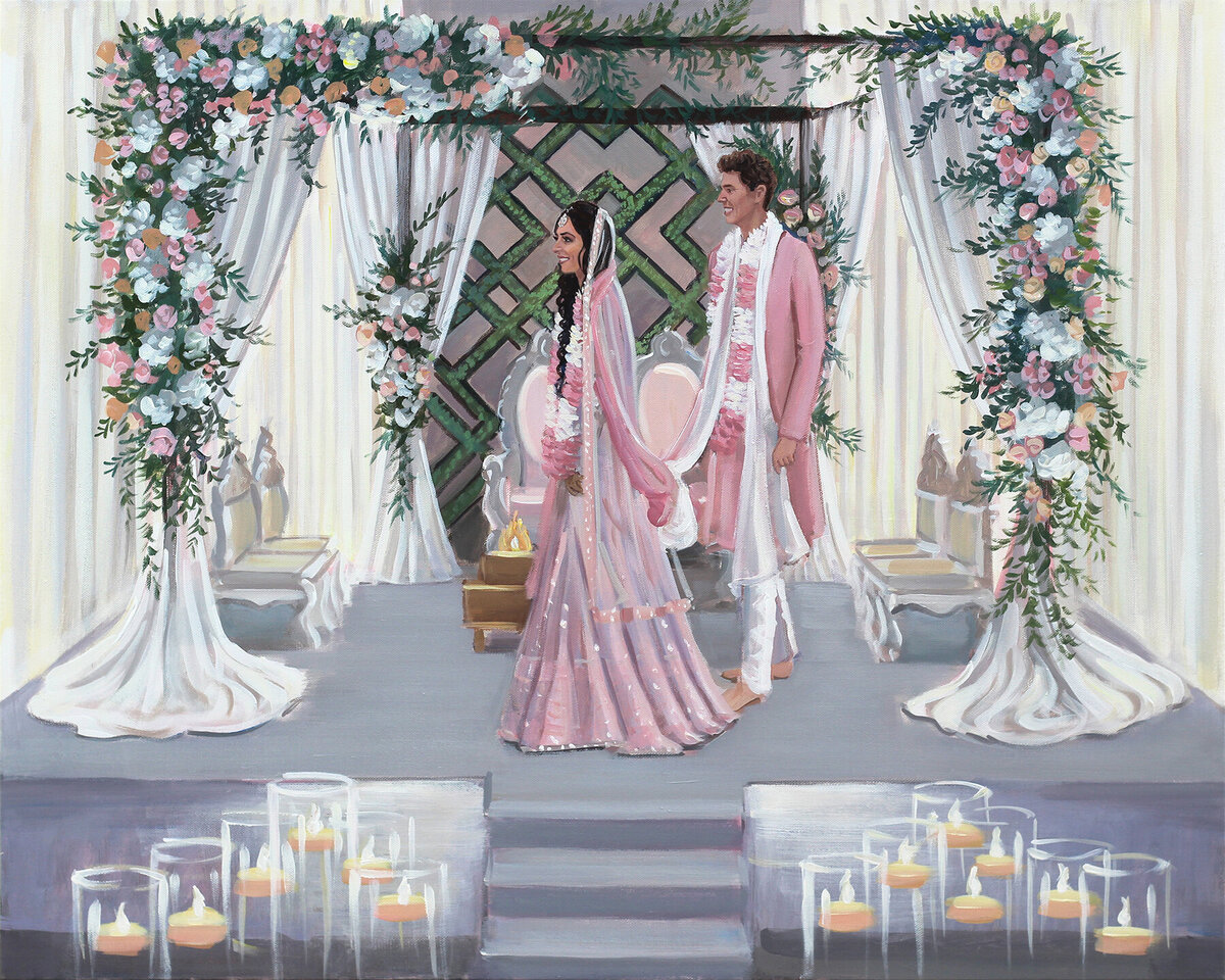 indian ceremony wedding painting