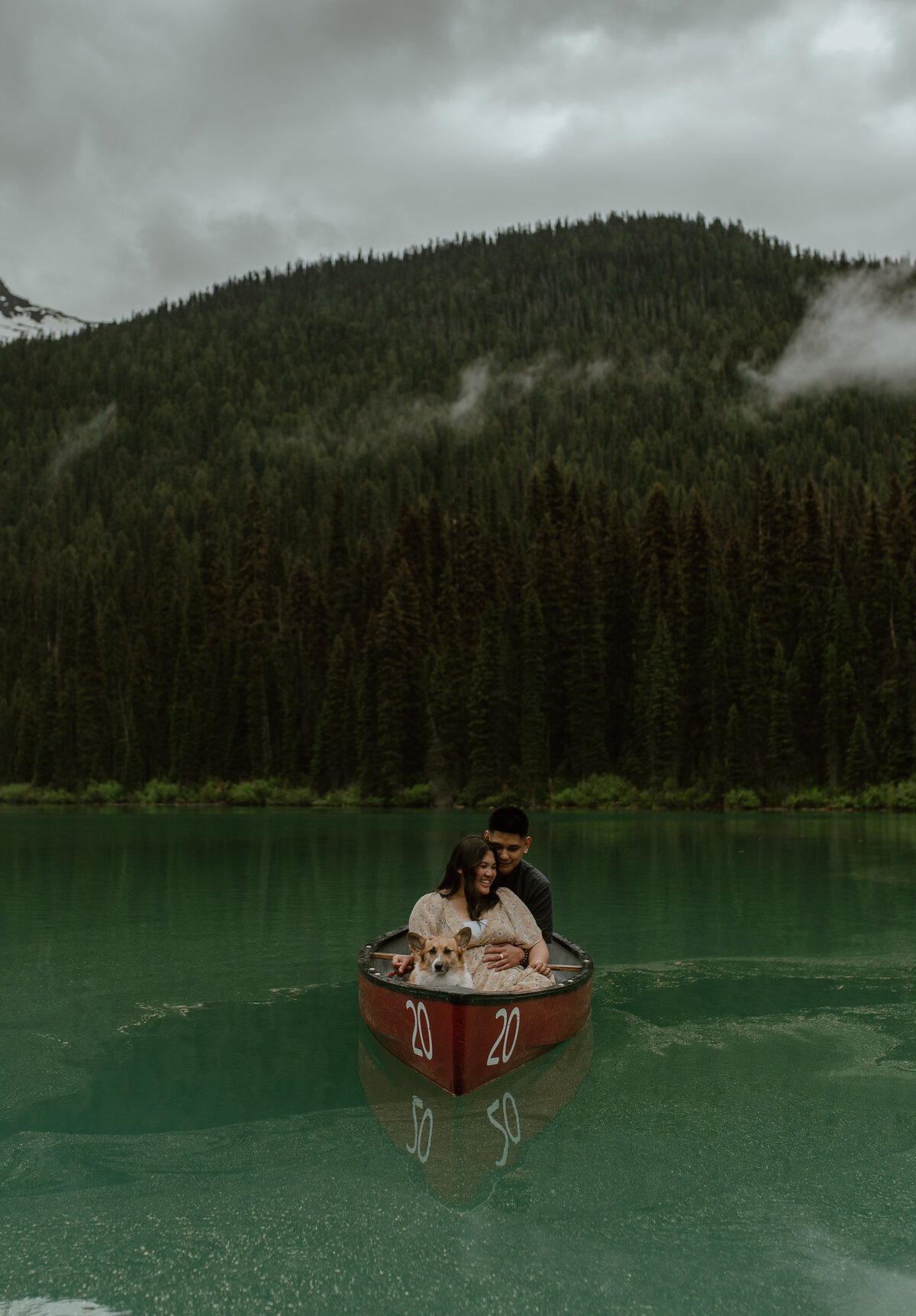 canoeing couple in British Columbia, Canada