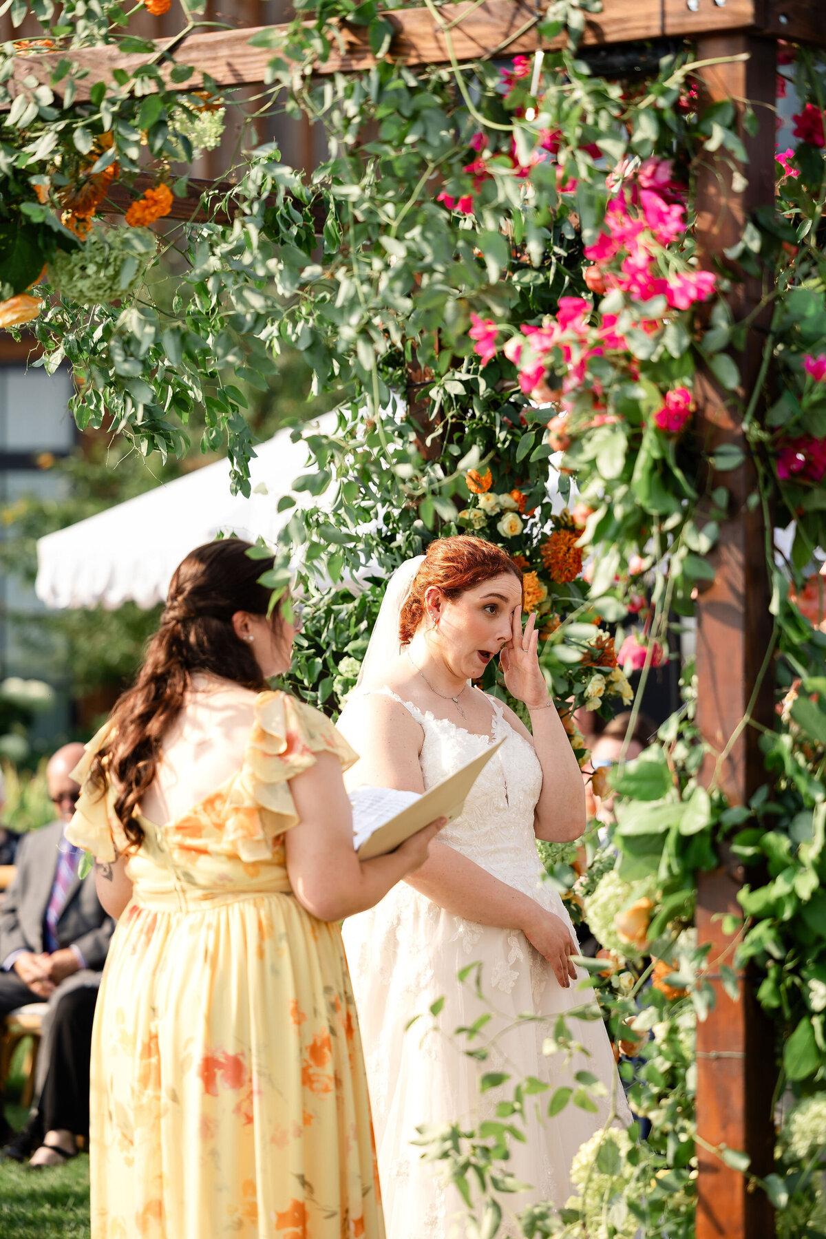 Colorful Vibrant Pink Yellow Orange Wedding Ceremony Flowers Inspo - Flowerwell - Verve Event Co (7)