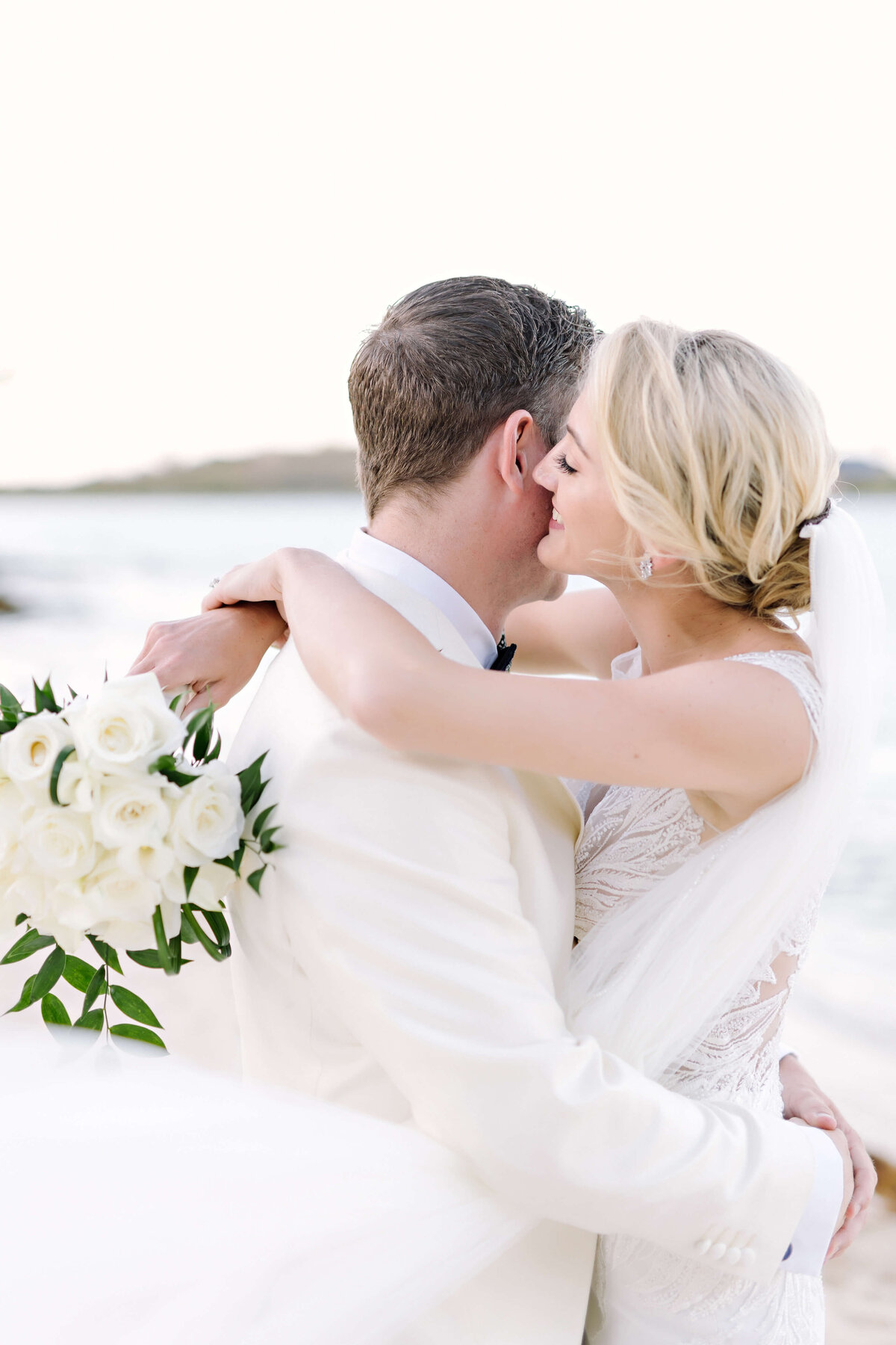 bride and groom portraits on US Virgin Islands