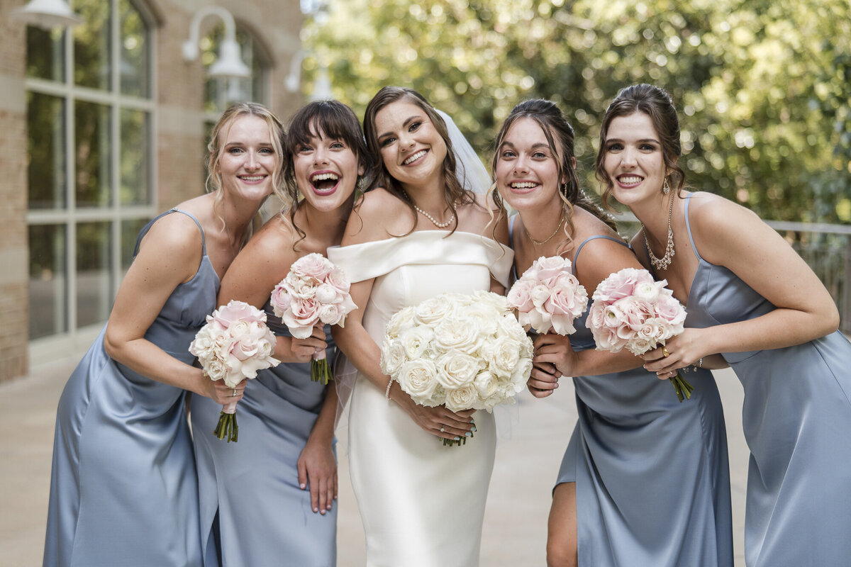Brides and Bridesmaids portrait Wedding at the Fernbank Musum in Atlanta photographed by Orlando wedding photographers