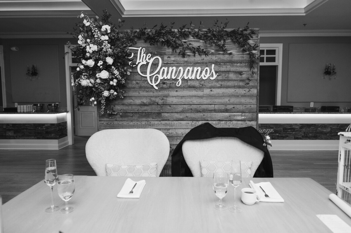 bride and groom sweetheart table