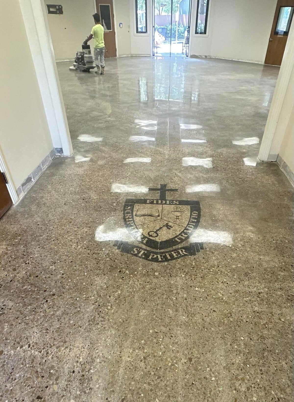 Epoxy and polished concrete flooring services in DFW, providing durable and stylish solutions for commercial and residential spaces.