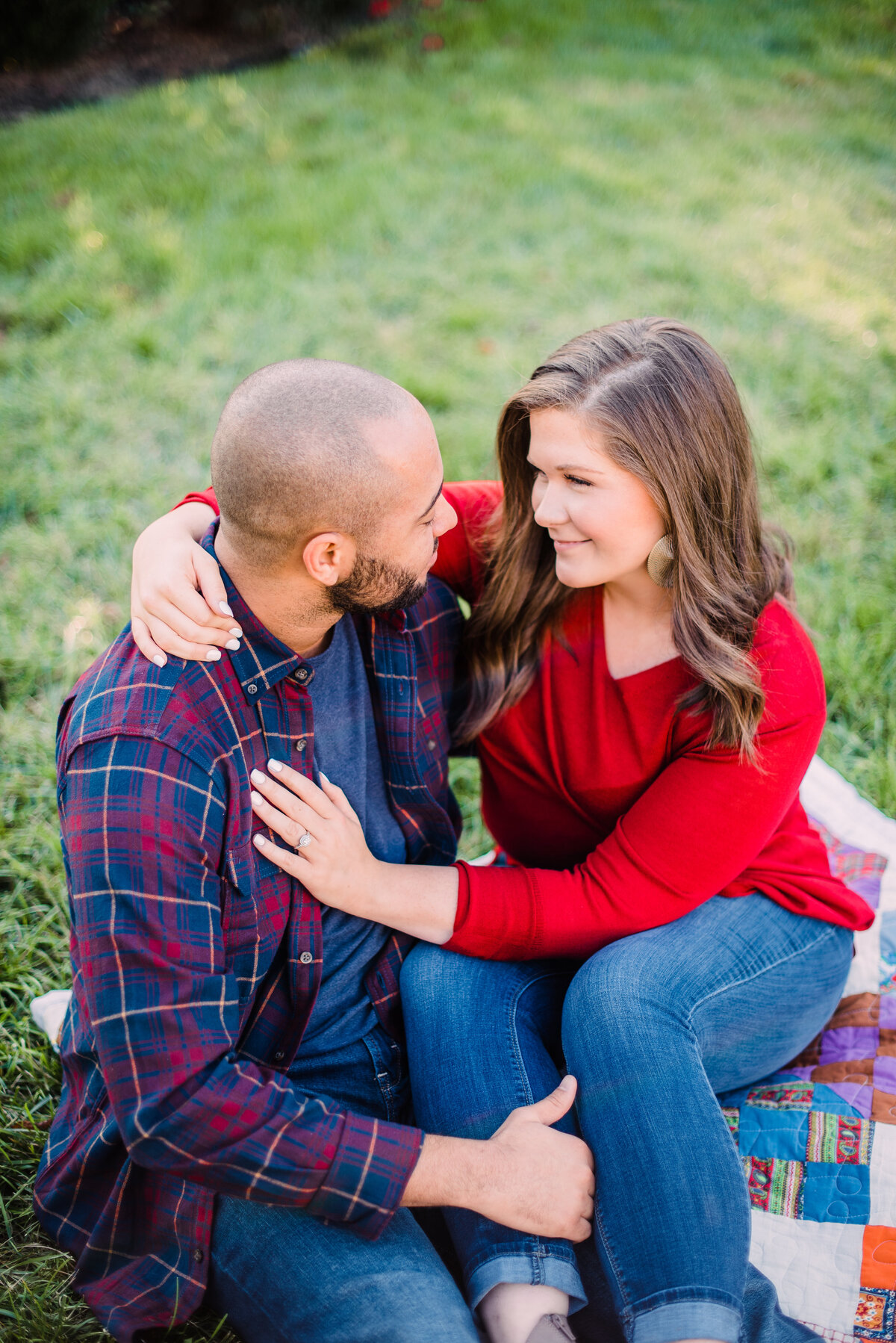 Jessica and Cedrics engagement session at Bodock farms in Burkesville Kentucky