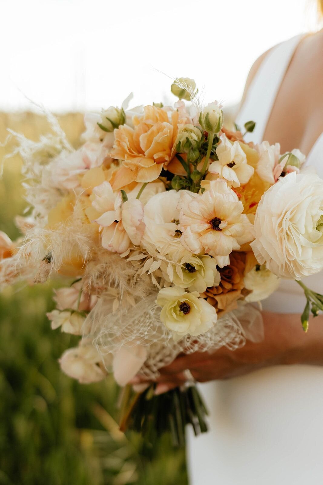 bridal-bouquet-boho-orange-yellow