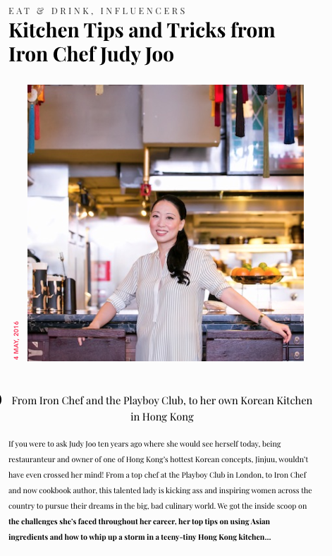 Portrait of Judy Joo in her restaurant