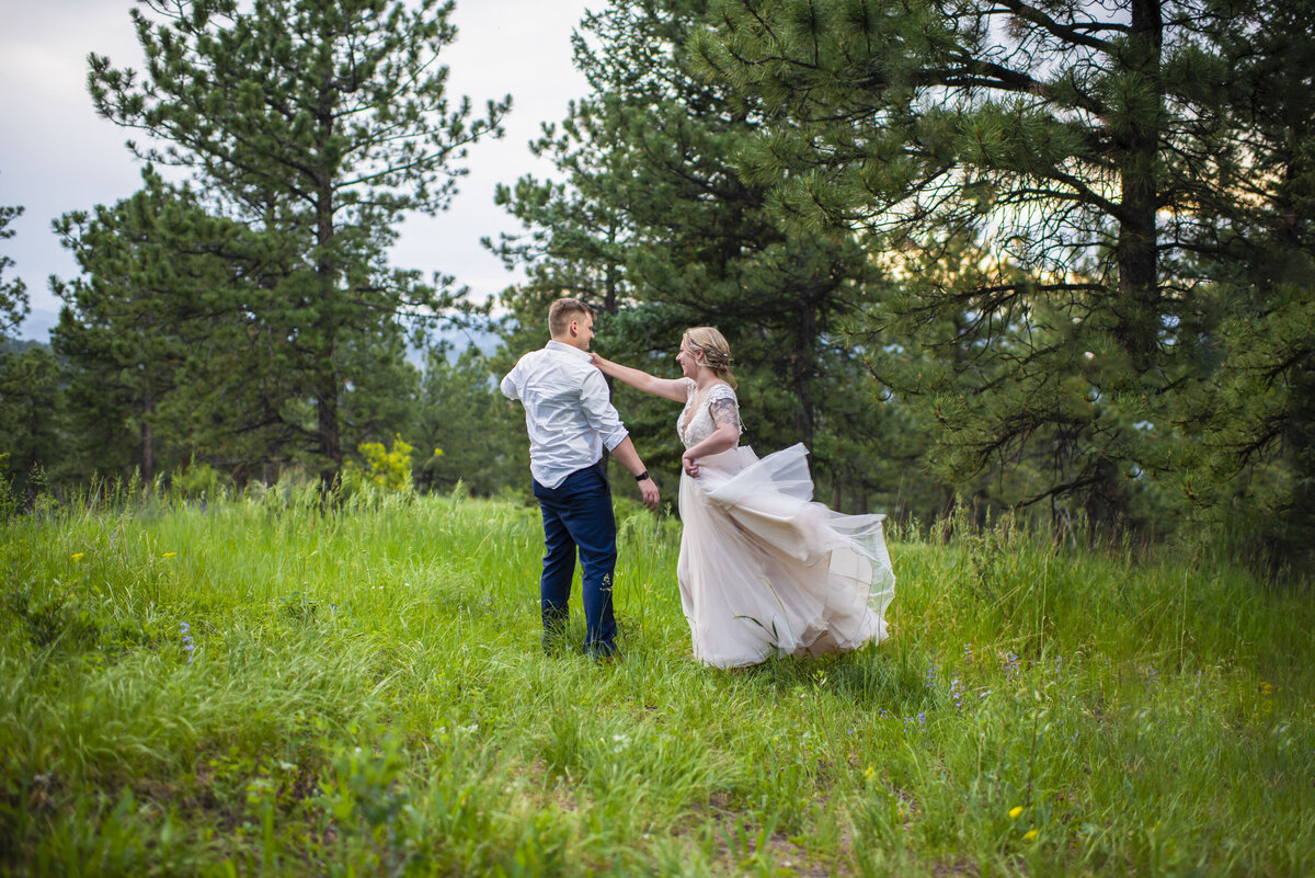 Backyard wedding with class and greenery