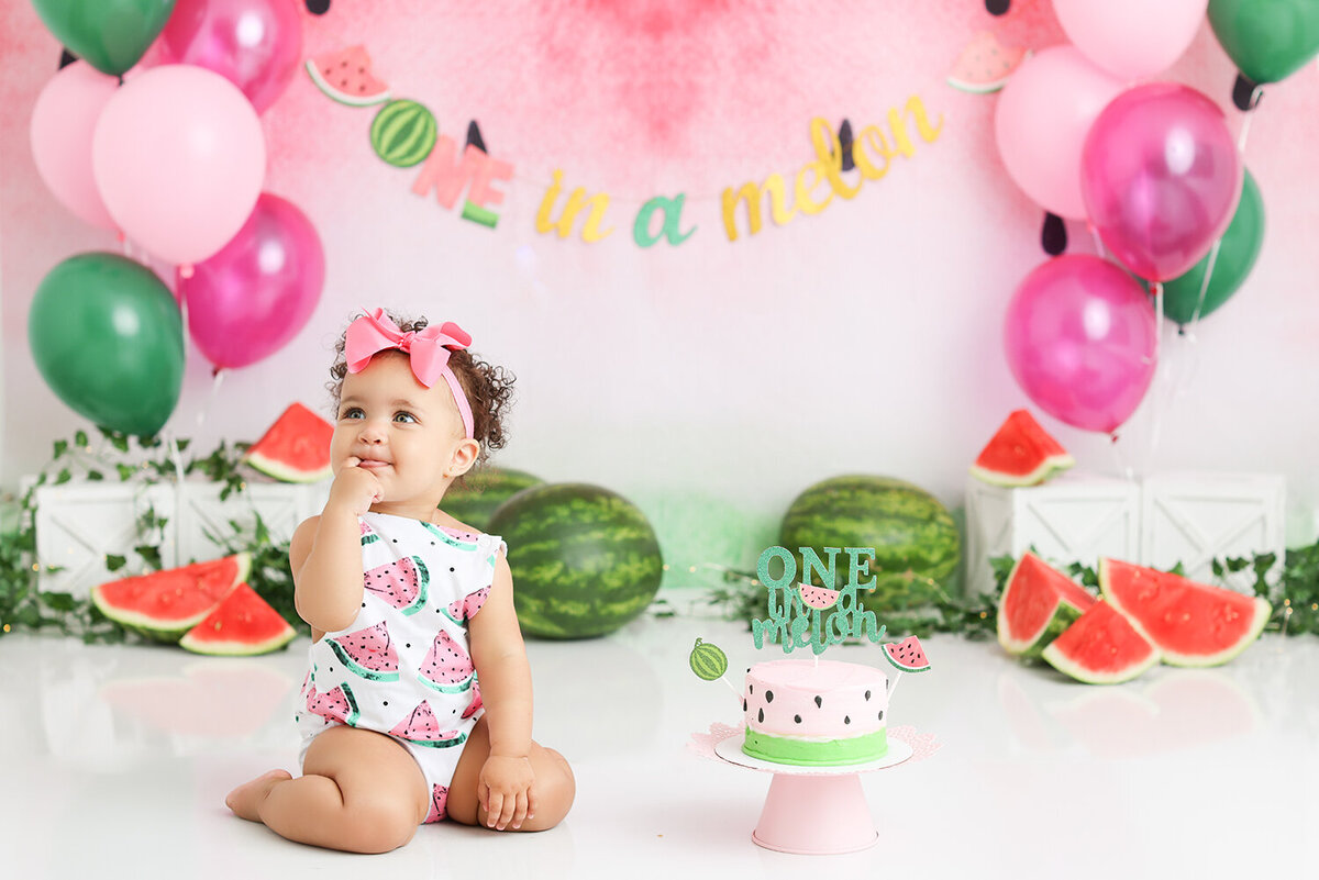 Cake Smash Water Melon Themed Photography