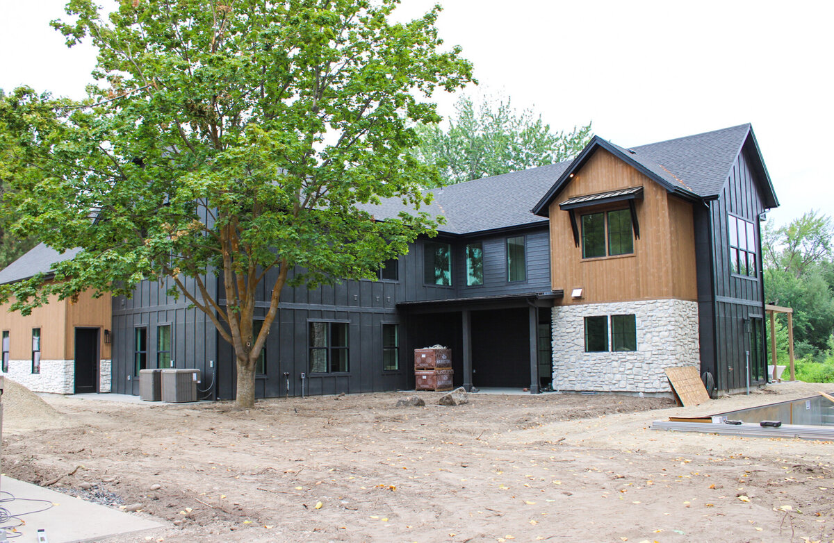 exterior of home in process of bing built