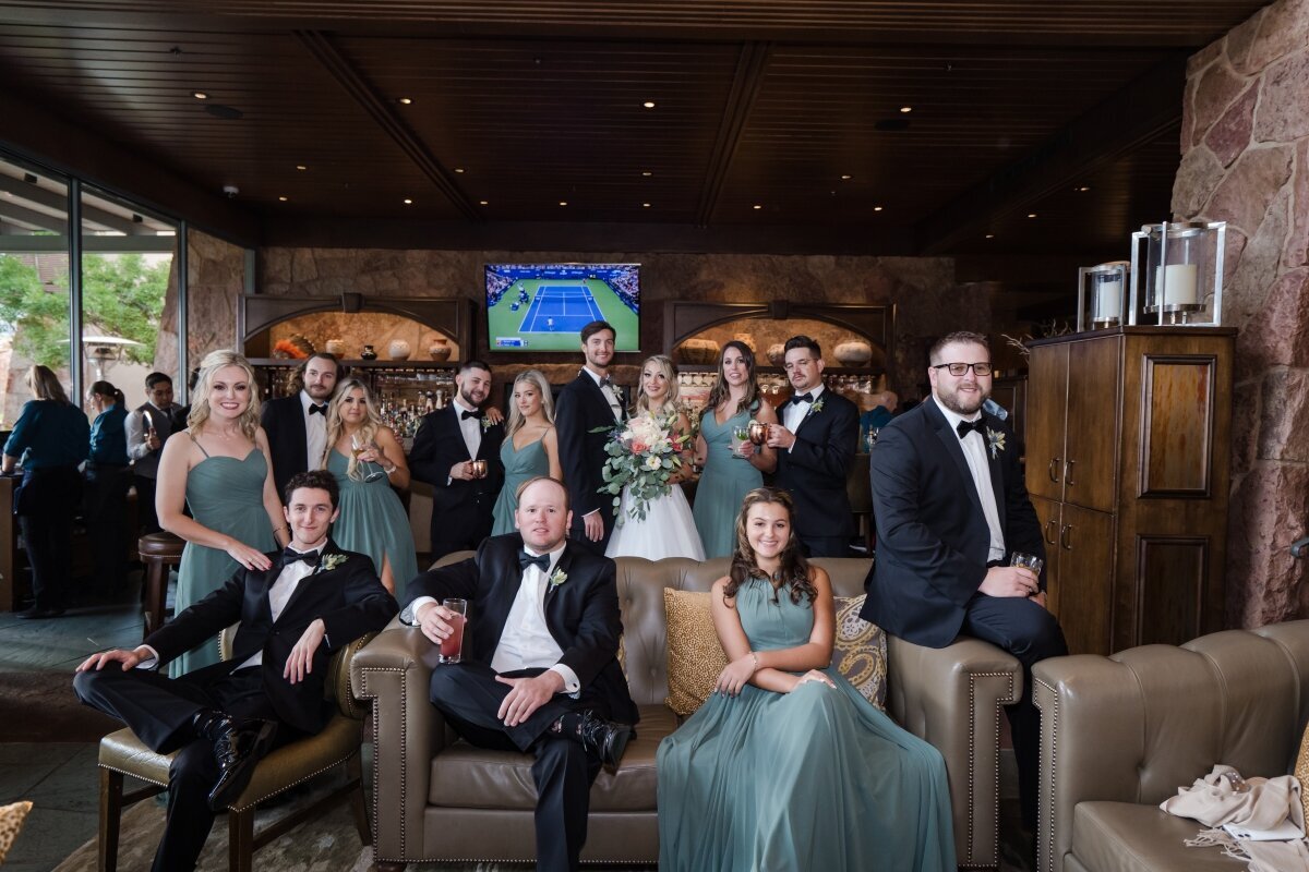 wedding party at garden of the gods resort