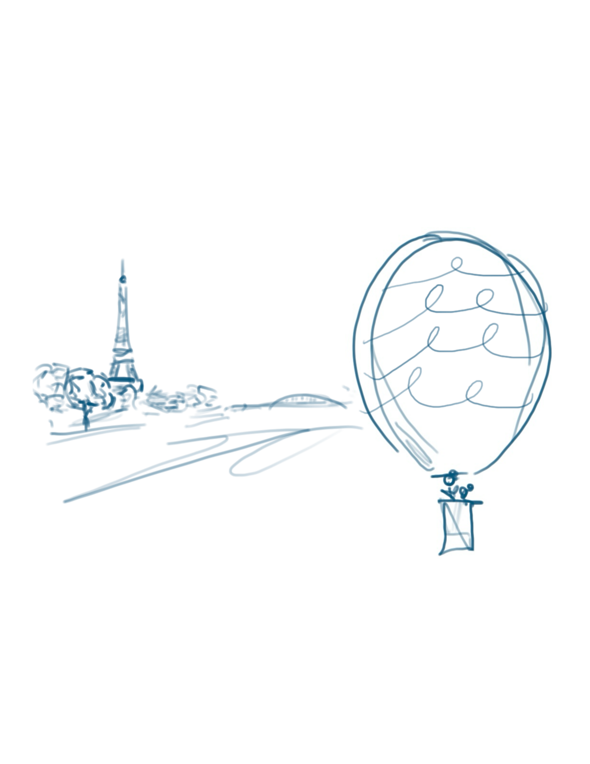 Hot Air Balloon Paris Portrait