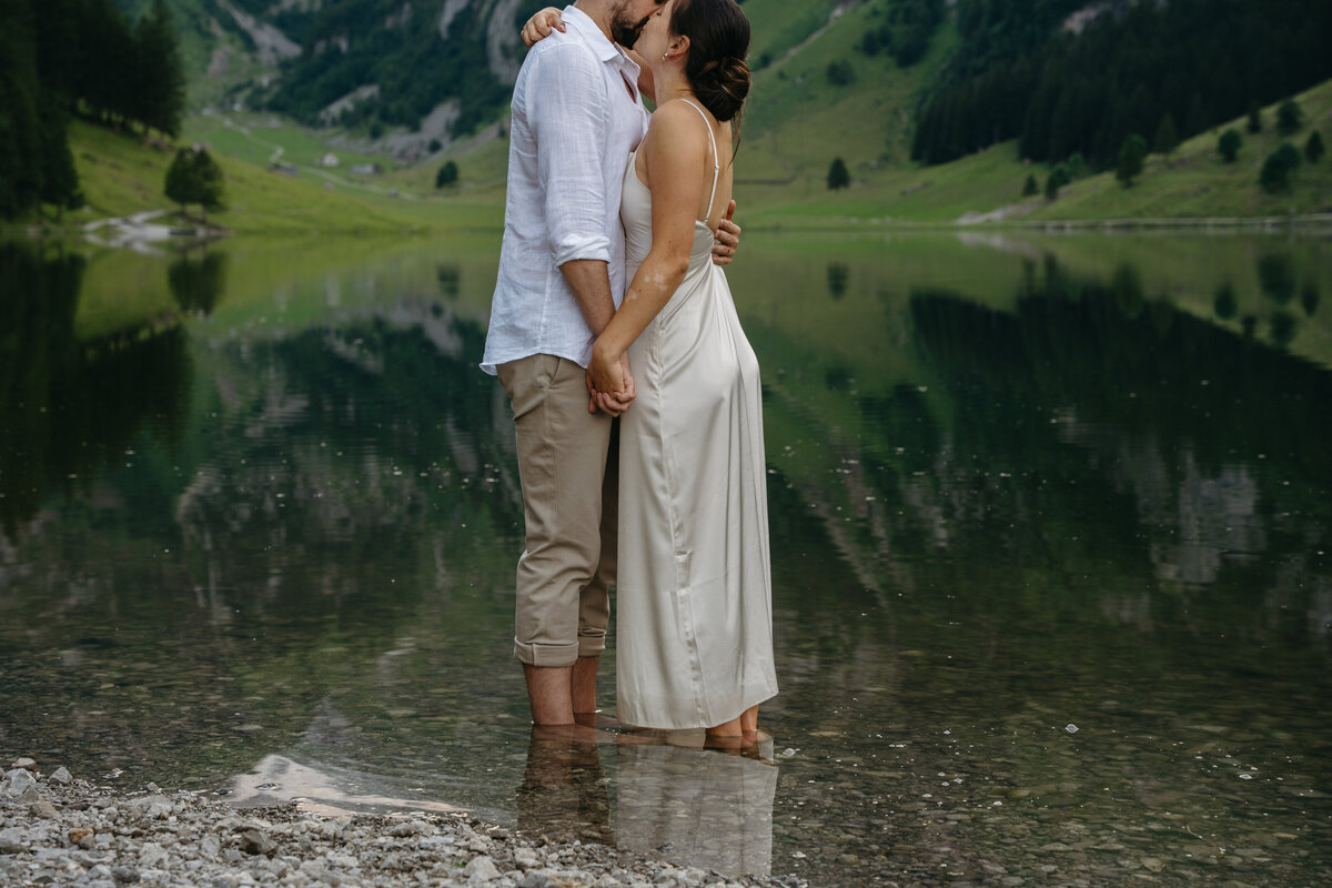 Switzerland Seealpsee lake elopement