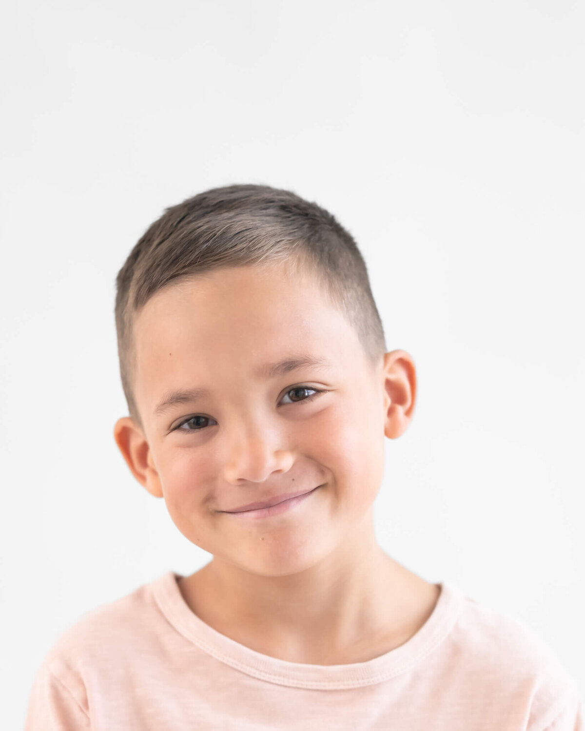 very cute boy studio portrait  in color