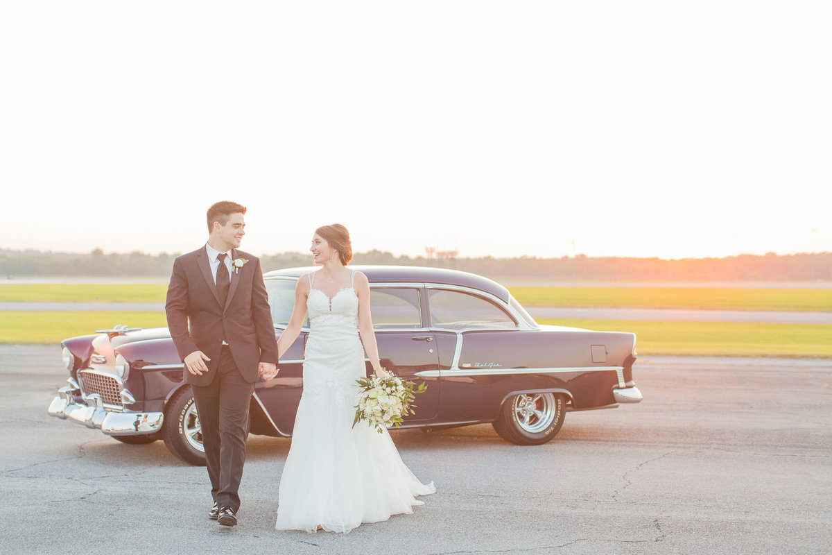 classic-car-bride-groom-sunset-mississippi-wedding-katelyn-anne