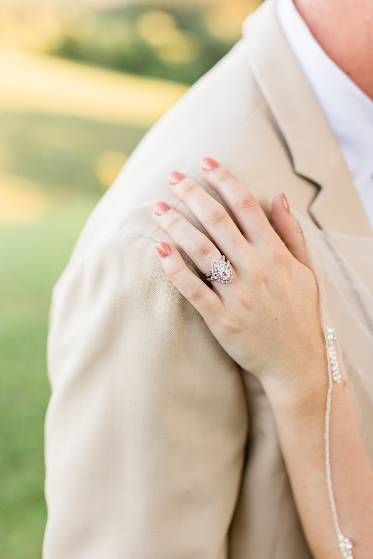 close-up ring shot of diamond engagement ring