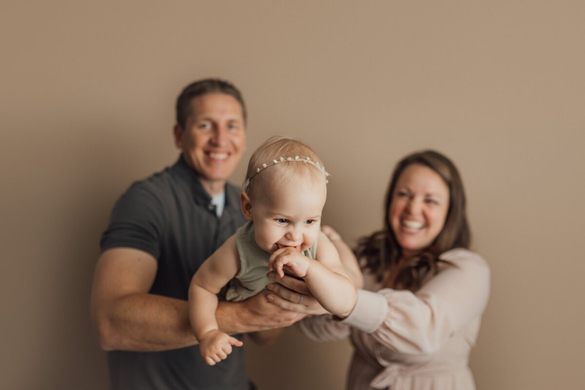 family portrait in studio during first birthday pictures in tampa