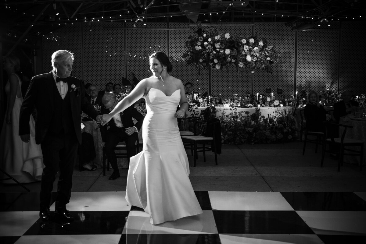 A nighttime reception  at a  Fairmount Park Horticulture Center wedding